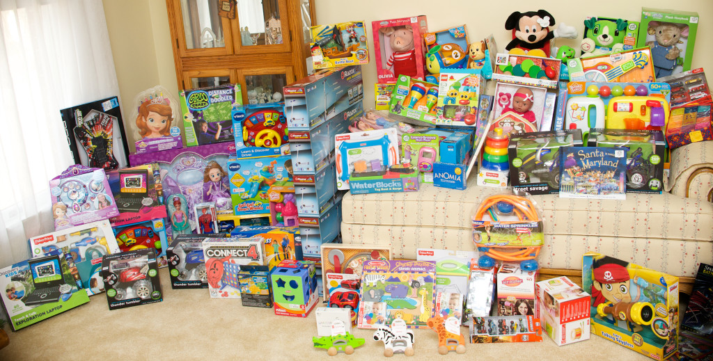 Toys collected during our Stories with Santa Event on November 23, 2013