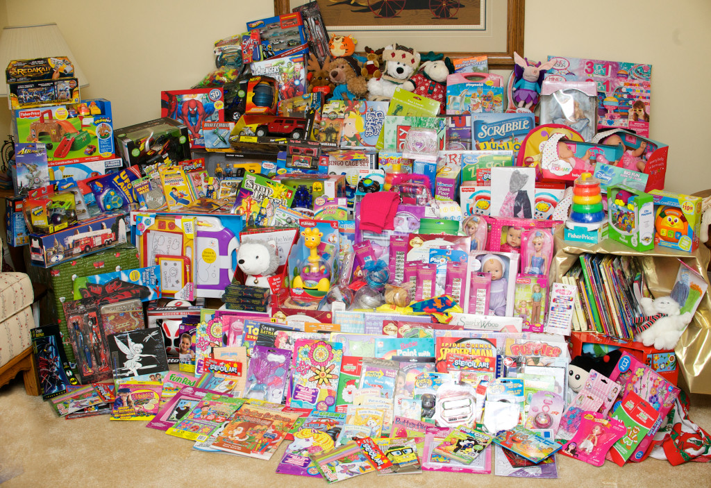 Toys collected at Magothy United Methodist Church in November and December 2013