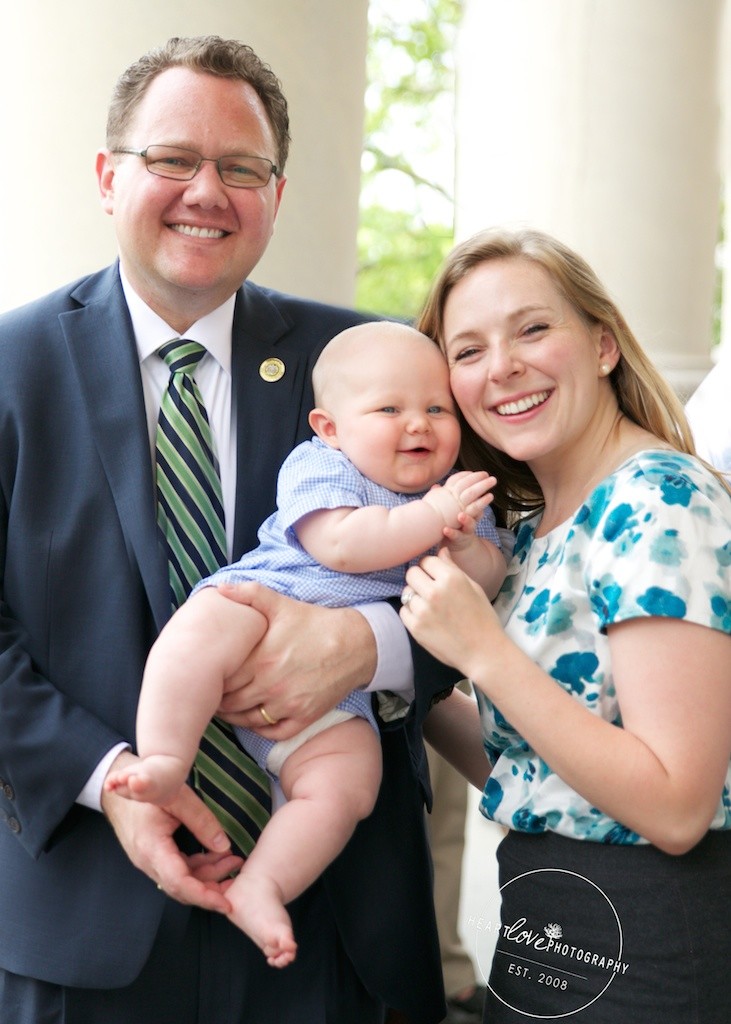 Delegate Kipke supports home birth midwives - poses with wife and son.