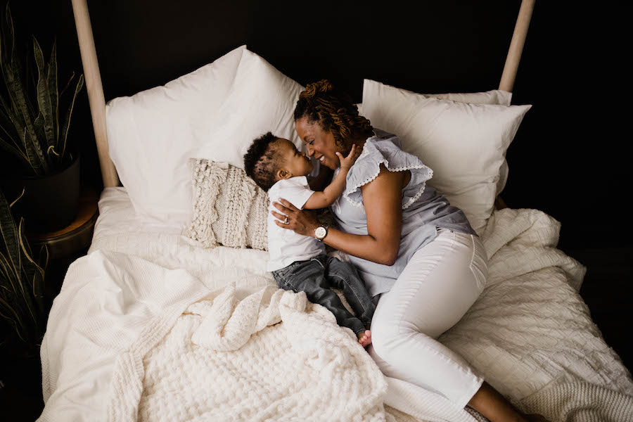 Mom an son noses touching