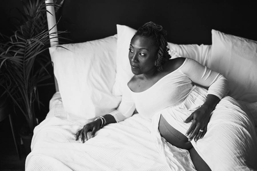 Studio lifestyle maternity session Pasadena, MD