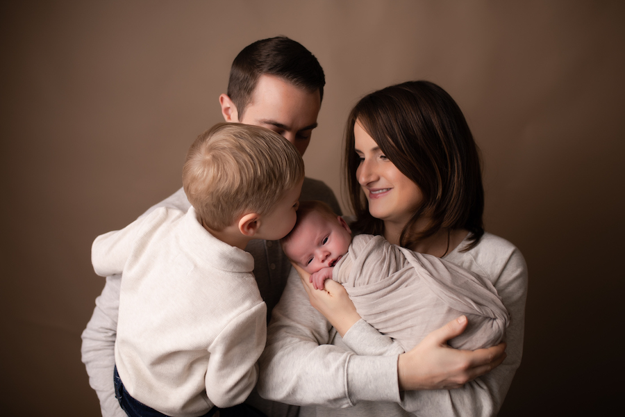 Family picture with newborn