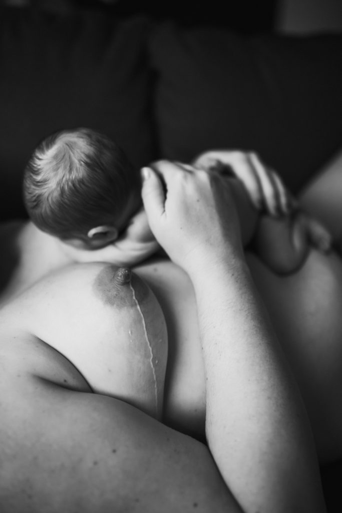 milk dripping breastfeeding portrait