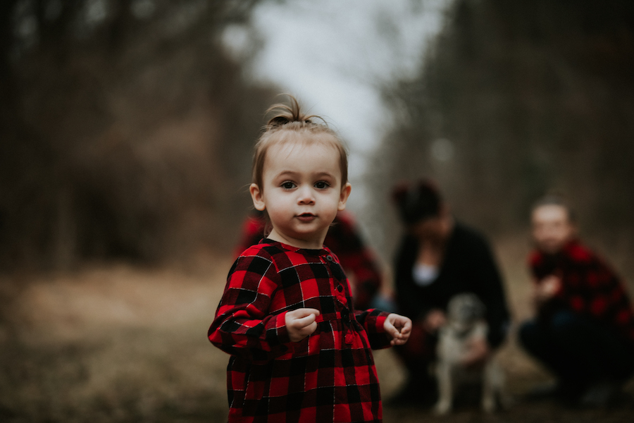 Girl in red and black plaid